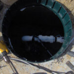 The pump installation inside the dose tank. Our setup has proven to be the easiest to service if it becomes necessary. Our setup also allows all the components to be viewed from the surface easily.