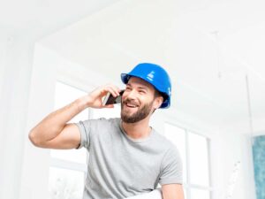 repairman on the phone