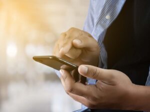 client dialing a phone number to call