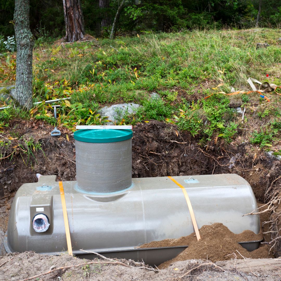 An image of a septic tank in the ground.