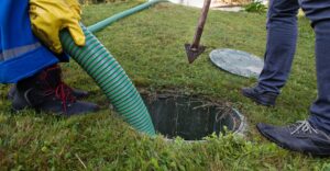 crew working on septic tank